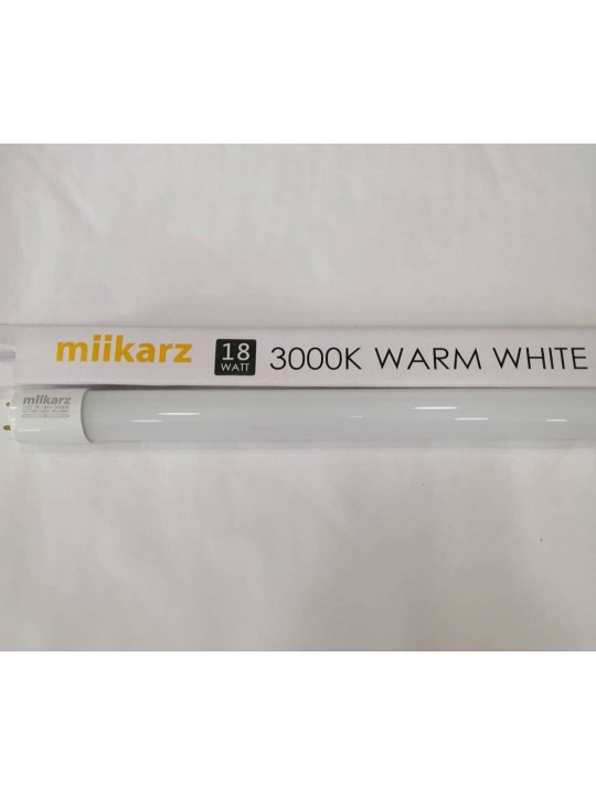 MIIKARZ LED T8 18W Glass Tube WW-3000K (Sirim)